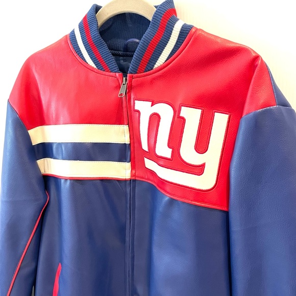 New York Giants Leather Bomber Jacket Size Small - Picture 4 of 13
